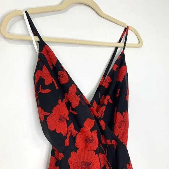 NWT LULU'S Best Occasion Black Floral Print Maxi Dress Sz M - Picture 3 of 9